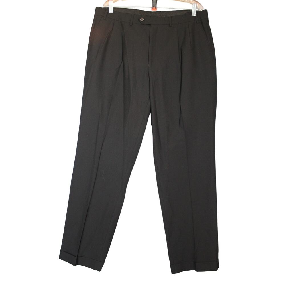Ralph‎ Lauren Wool/Polyester Blend Black Pants Mens Size 38W 32L PO4900040741